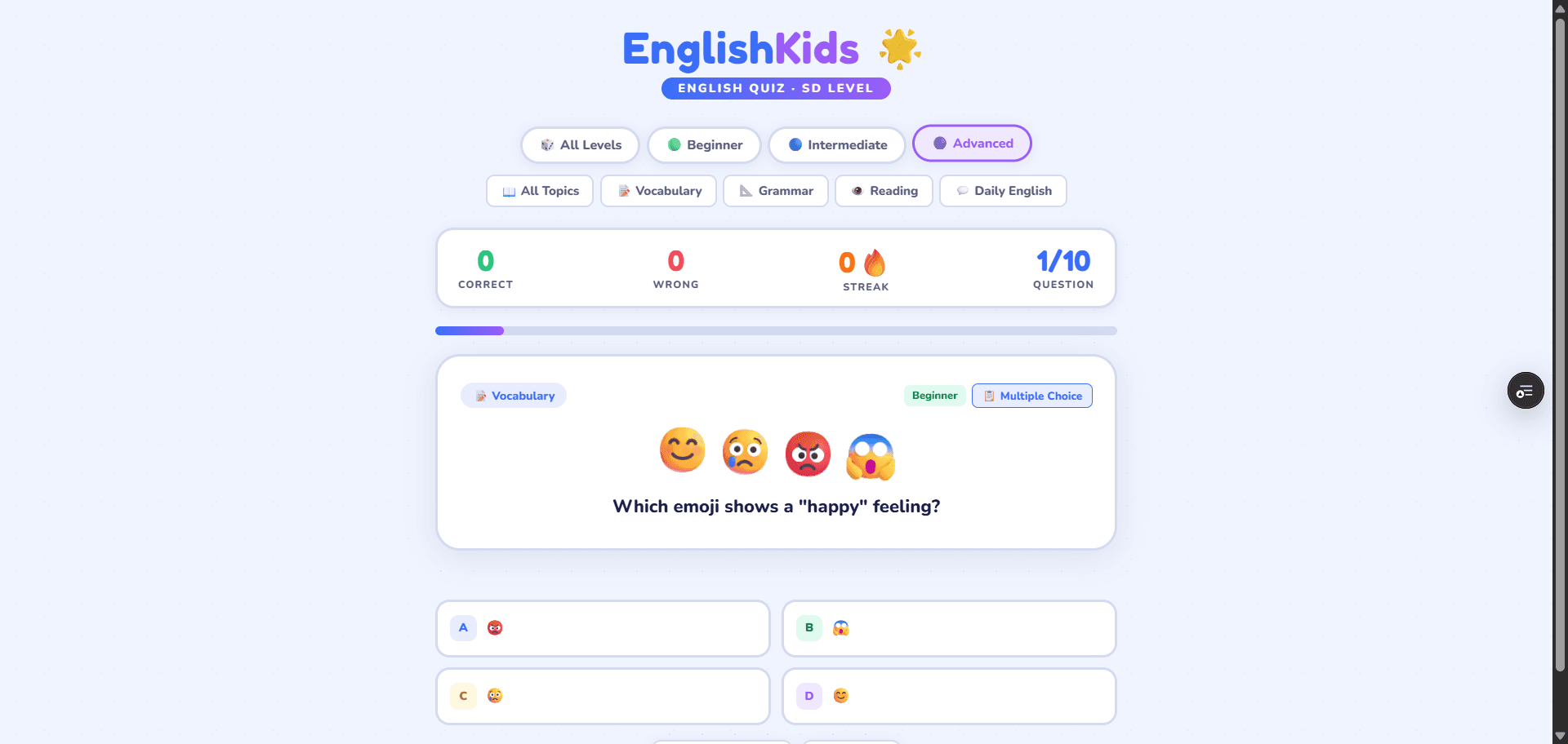 englishsd learning platform screenshot